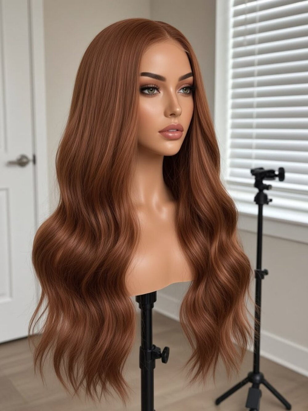 Ginger Shade – 28" Long Wavy Synthetic Wig